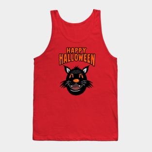 BLACK CAT CARTOON HAPPY HALLOWEEN Tank Top